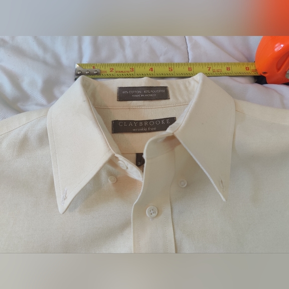 Claybrooke collared button down cream shirt 👕 🤍 (17  X 36/37) 🤍 - Picture 5 of 16